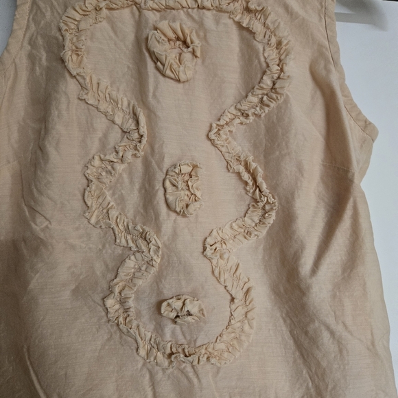 J. Crew Beige Ruffle Tank Top Size 2 Tan Color - Picture 3 of 4